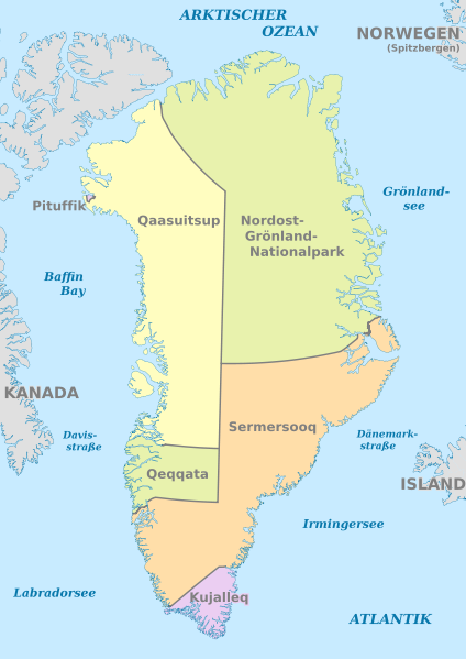 Datei:Greenland, administrative divisions - de - colored.svg