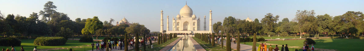 Panorama Blick auf das Taj Mahal