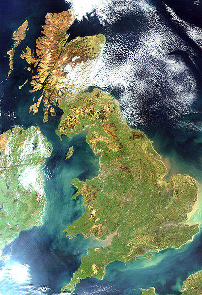 Satellitenbild der Insel Großbritannien