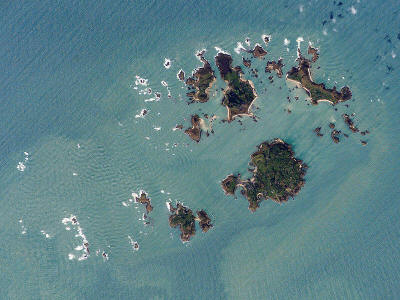 Satellitenbild der Scillyinseln
