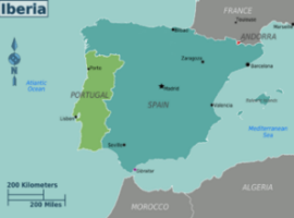 Politische Karte der iberischen Halbinsel