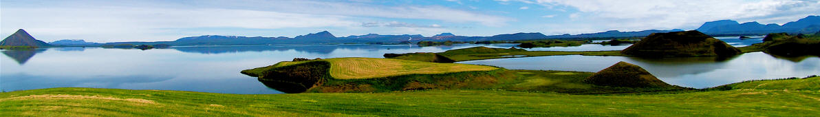 Panoramic view of Lake Mývatn in northern Iceland, 2006.
