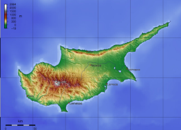 Topographische Karte von Zypern