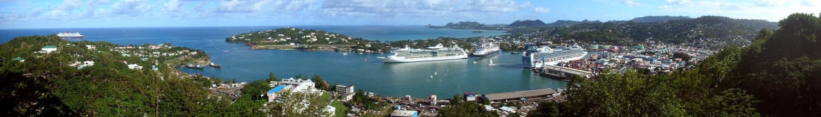 Panorama of the Port of Castries, Saint Lucia, West Indies