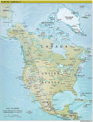Physische Karte Nordamerika