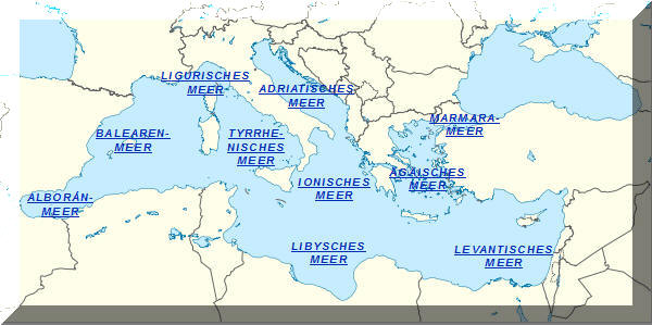 Meeresregionen des Mittelmeers