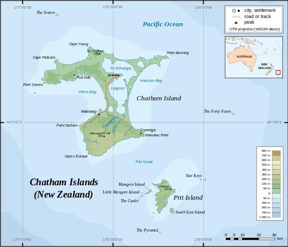 Karte der Chathaminsel