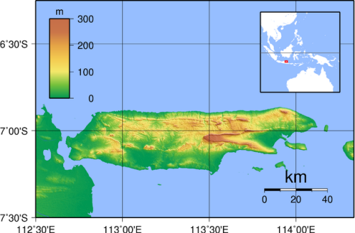 Topographische Karte Madura