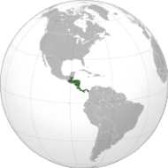 Lage Zentralamerikas auf der Weltkugel