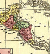 Historische Karte Zentralamerika